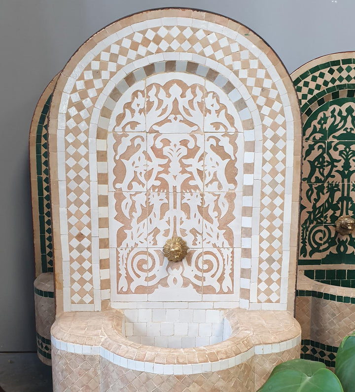 Marokko mosaik springvand Asfor White