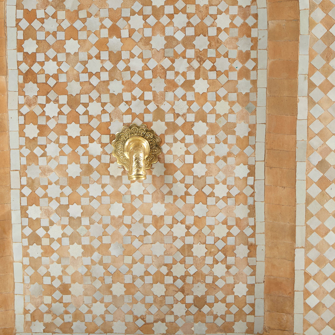 Mosaik Fountain Star Teracotta White