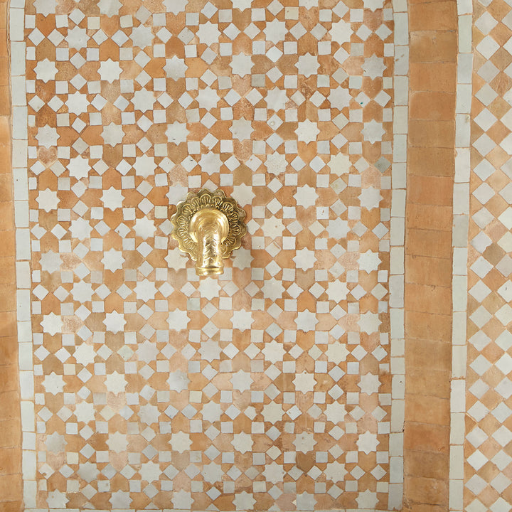 Mosaik Fountain Star Teracotta White