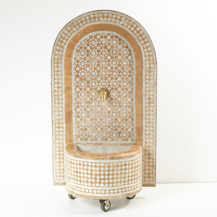 Mosaik Fountain Star Teracotta White