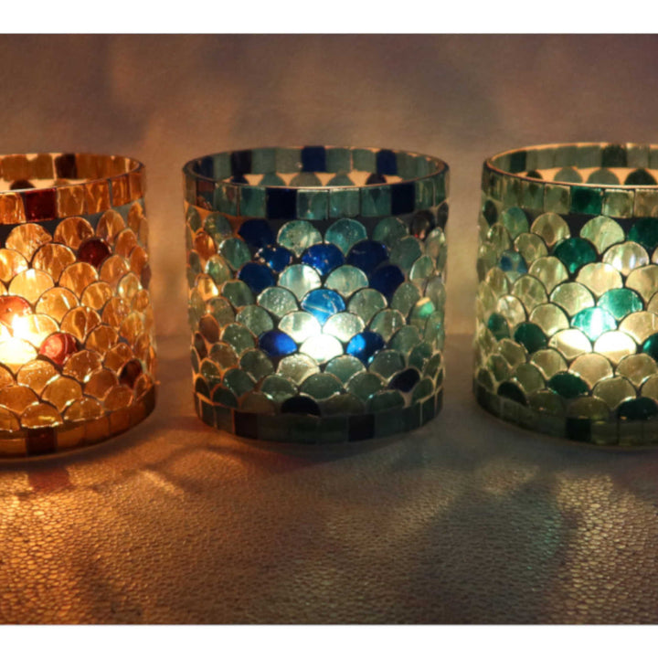 Orientalsk mosaiklanterne Athens M sæt med 5 stk