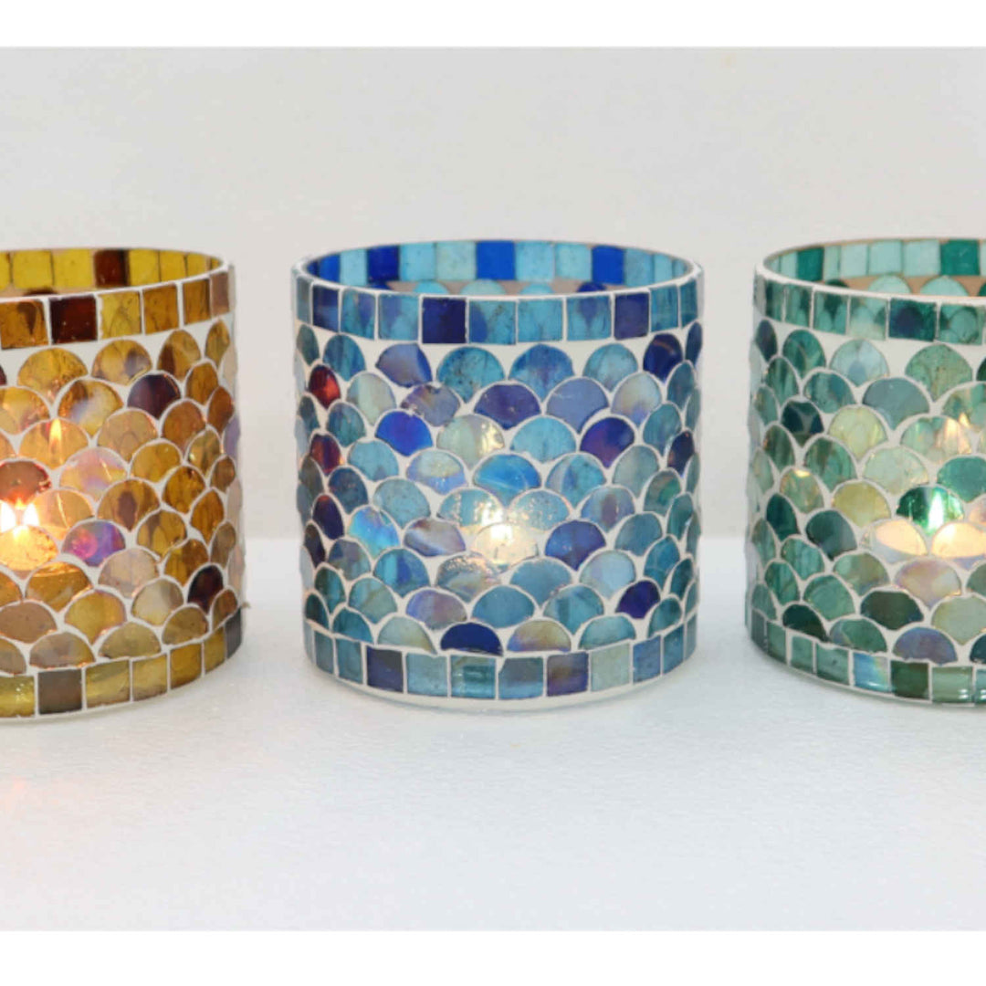 Orientalsk mosaiklanterne Athens M sæt med 5 stk