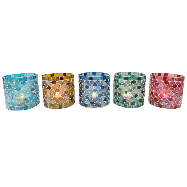 Orientalsk mosaiklanterne Athens M sæt med 5 stk