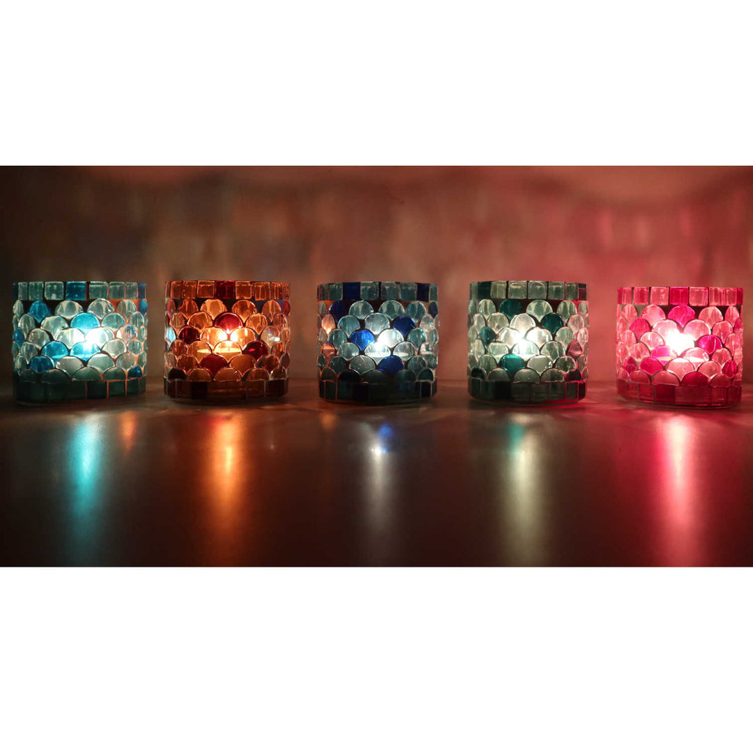 Orientalsk mosaiklanterne Athens S sæt med 5 stk