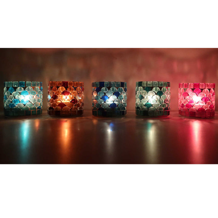 Orientalsk mosaiklanterne Athens S sæt med 5 stk
