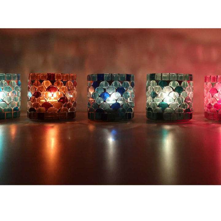Orientalsk mosaiklanterne Athens S sæt med 5 stk