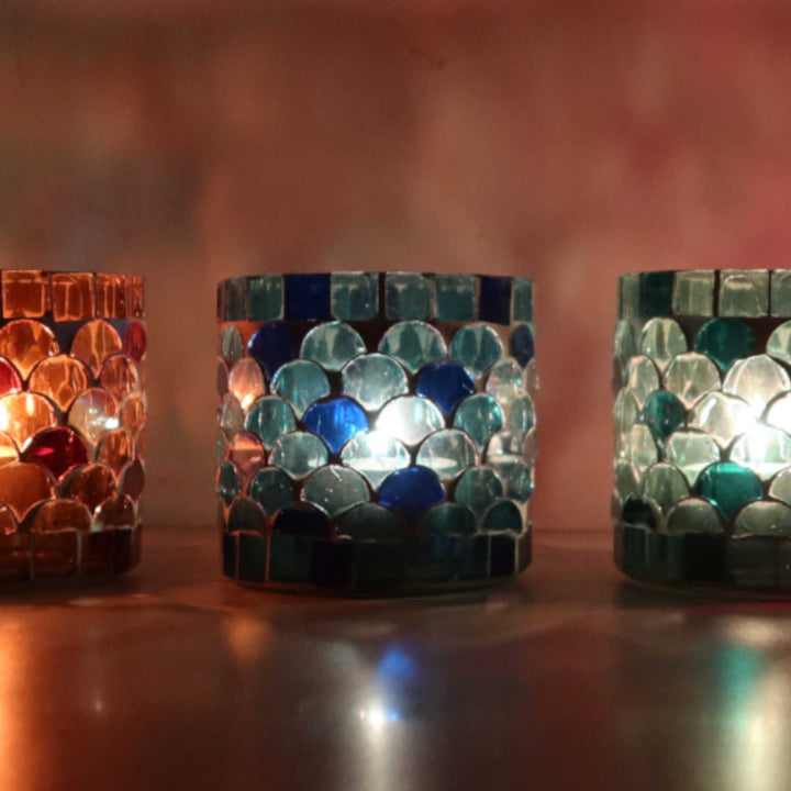Orientalsk mosaiklanterne Athens S sæt med 5 stk