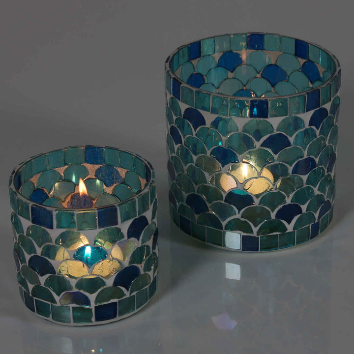 Orientalsk mosaiklanterne Athen lyseblå