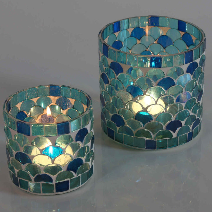 Orientalsk mosaiklanterne Athen lyseblå