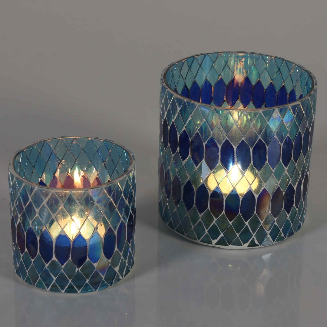Marokkansk mosaiklanterne Rayan mørkeblå