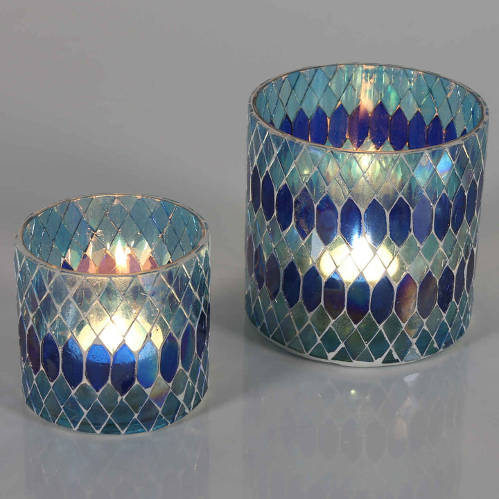 Marokkansk mosaiklanterne Rayan mørkeblå