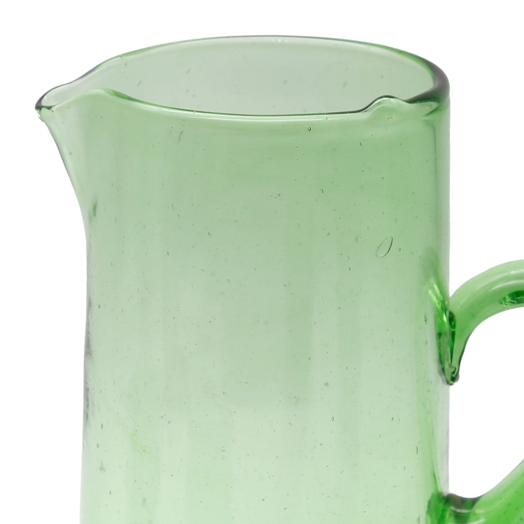 Grøn glaskaraffel til juice - sommerlig og håndlavet